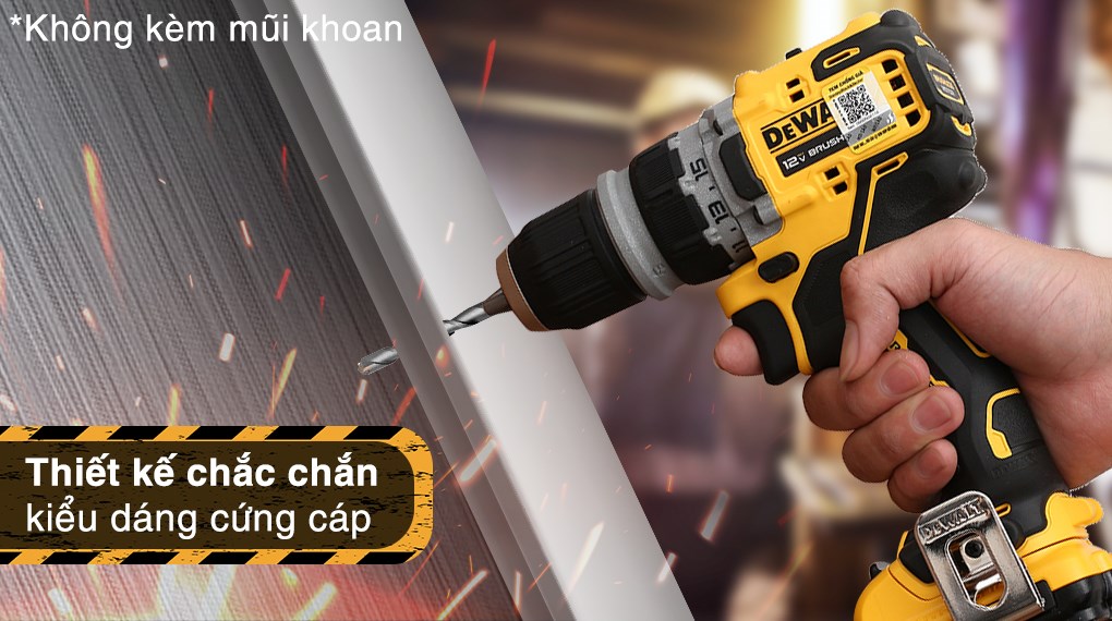 Bộ máy khoan đa năng pin Dewalt DCD703D2-B1 12V (2 pin, 1 sạc)