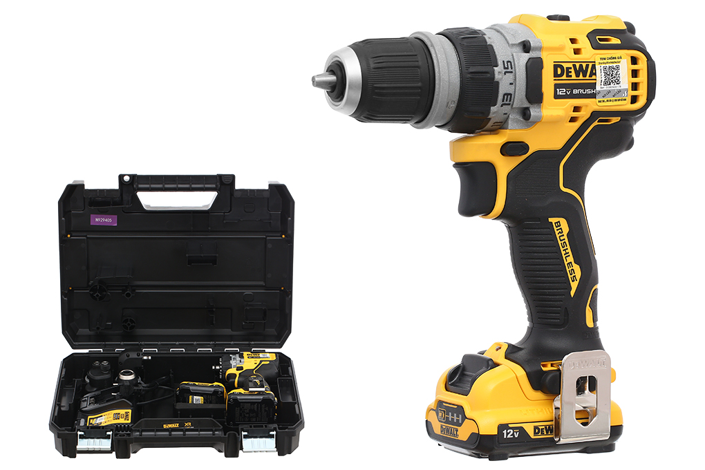 Bộ máy khoan đa năng pin Dewalt DCD703D2-B1 12V (2 pin, 1 sạc) Màu Đen - Vàng