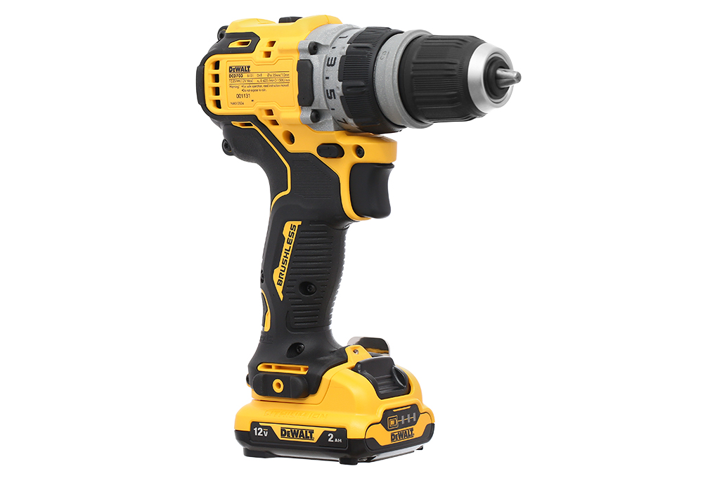 Bộ máy khoan đa năng pin Dewalt DCD703D2-B1 12V (2 pin, 1 sạc) Màu Đen - Vàng