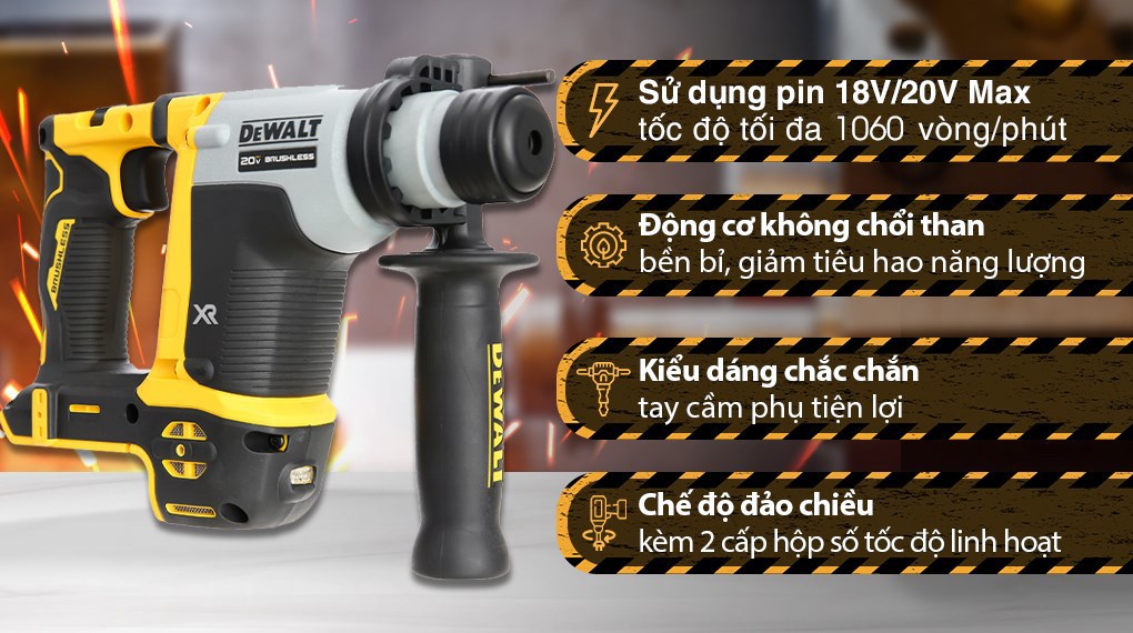 Máy khoan bê tông pin Dewalt DCH172N-KR 18V (không kèm pin, sạc)