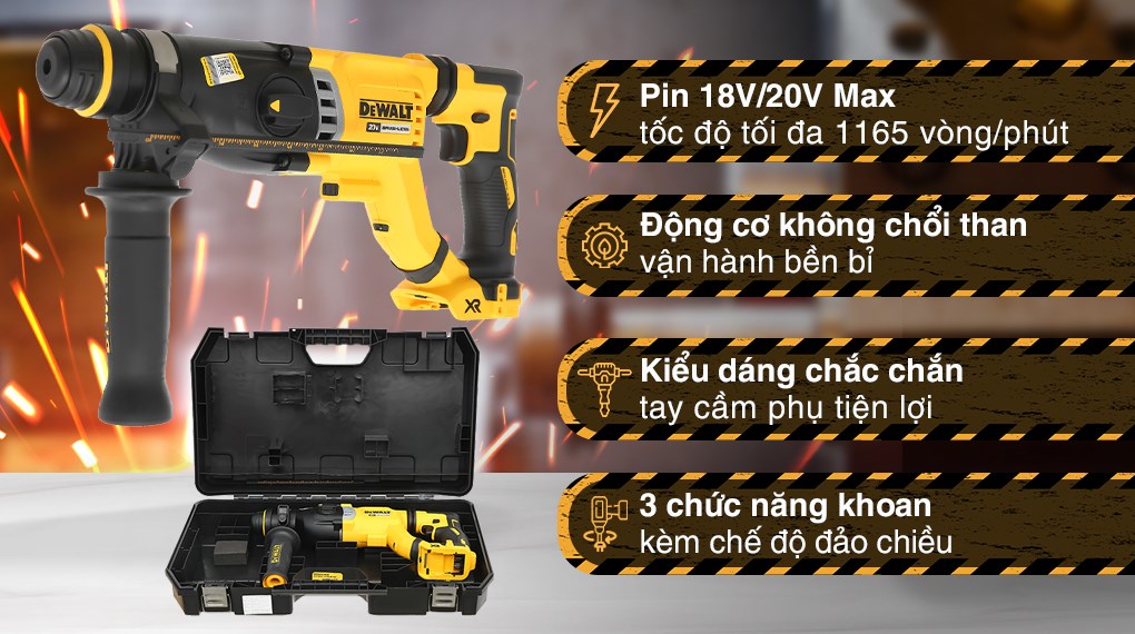 Máy khoan bê tông pin Dewalt DCH263KN-KR 18V (không kèm pin, sạc)