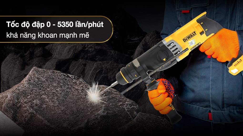 Máy khoan búa điện Dewalt D25144KA-B1 900W