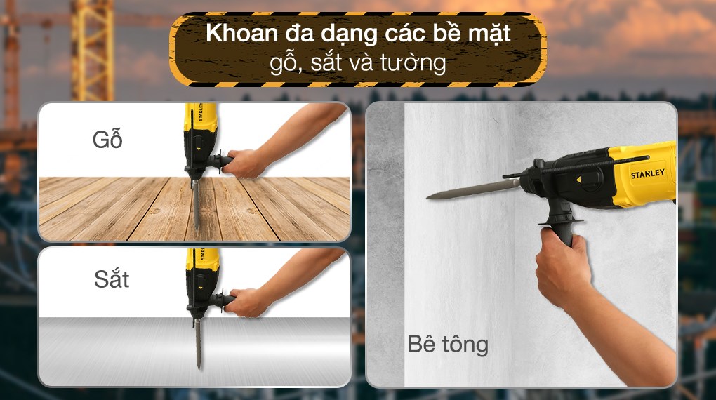 Máy khoan búa điện Stanley SHR243KA-B1 780W
