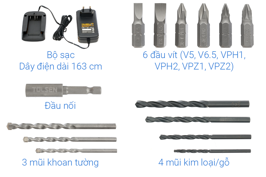 Máy khoan búa pin Tolsen 87254 20V Màu Đen - Vàng