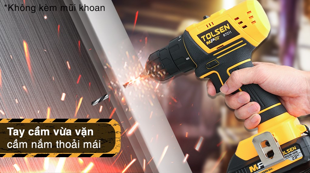 Bộ 2 máy khoan pin và máy vặn bu lông pin Tolsen 87240 20V