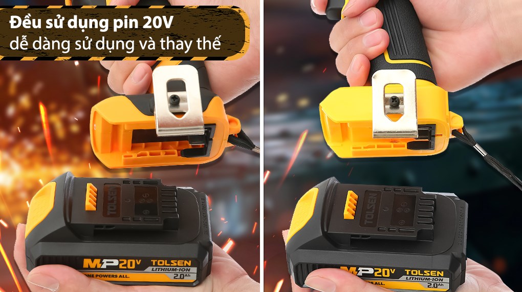 Bộ 2 máy khoan pin và máy vặn bu lông pin Tolsen 87240 20V