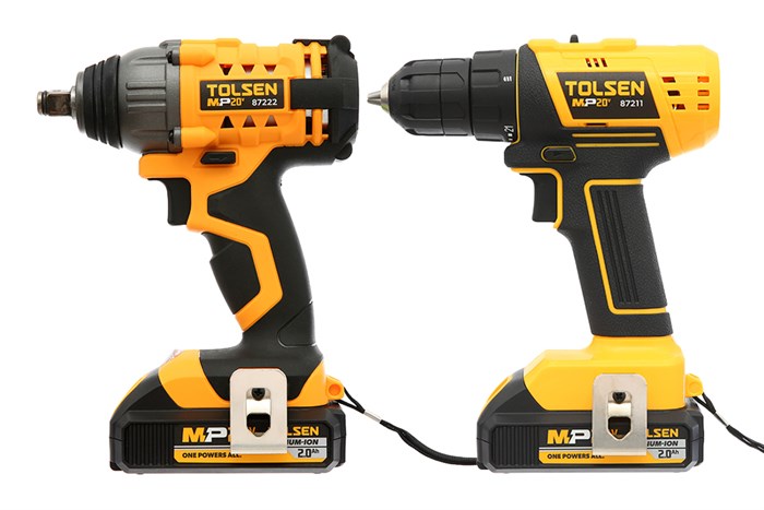 Bộ 2 máy khoan pin và máy vặn bu lông pin Tolsen 87240 20V Màu Đen - Vàng