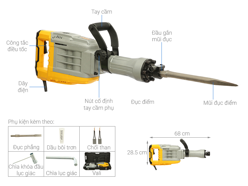 Máy đục bê tông điện Tolsen 88552 1600W