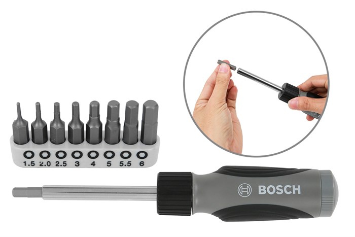 Bộ dụng cụ đa năng 46 món Bosch Màu Đen