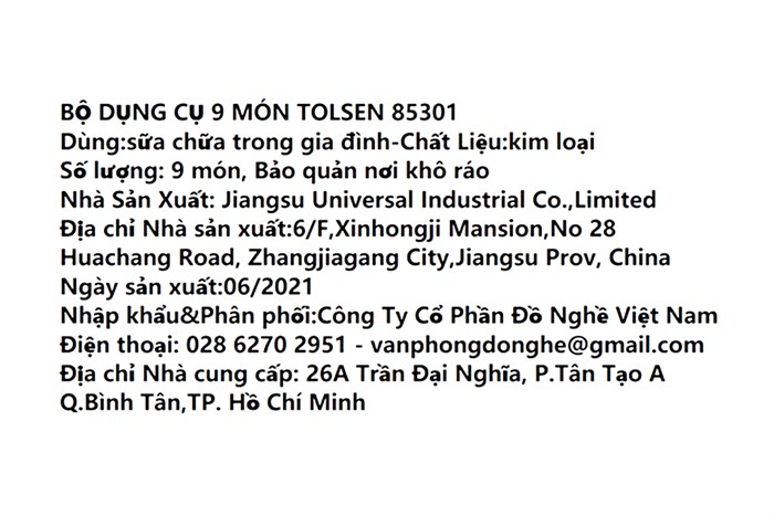 Bộ dụng cụ đa năng 9 món Tolsen 85301