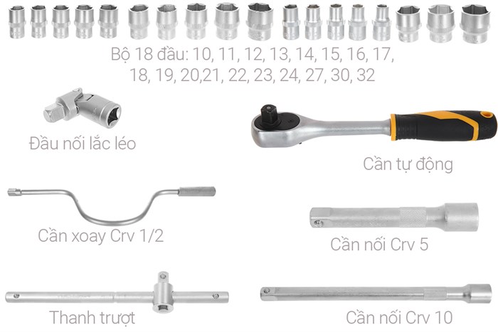 Bộ dụng cụ đa năng 24 món Tolsen 15141 Màu Đen - Vàng