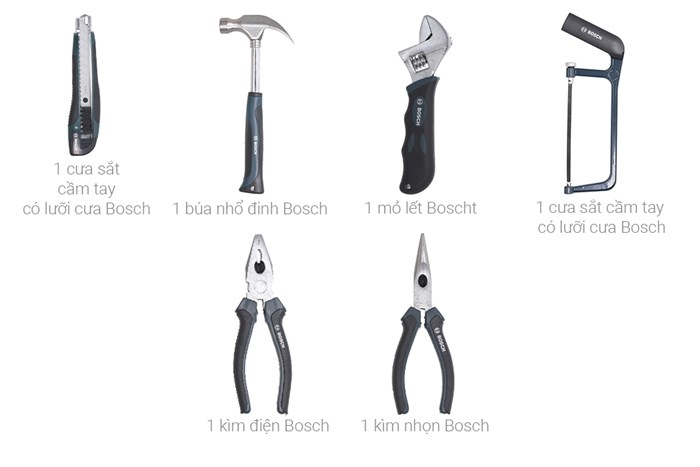 Bộ dụng cụ đa năng 108 món Bosch Màu Xanh Dương