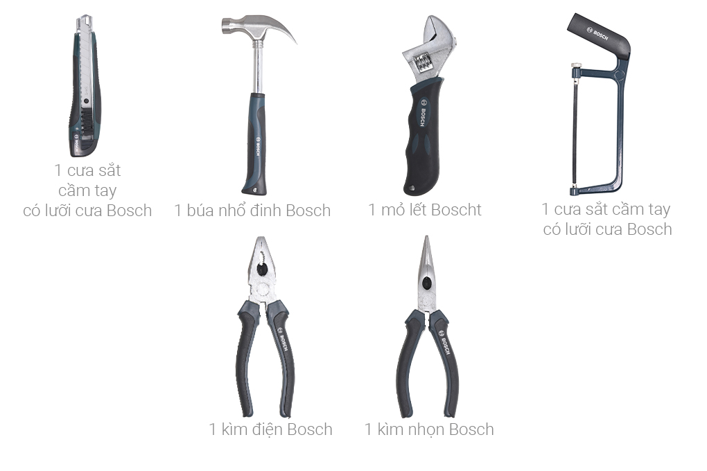 Bộ dụng cụ đa năng 108 món Bosch Màu Xanh Dương