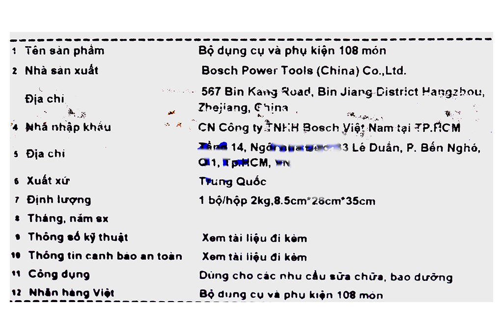 Bộ dụng cụ đa năng 108 món Bosch Màu Xanh Dương