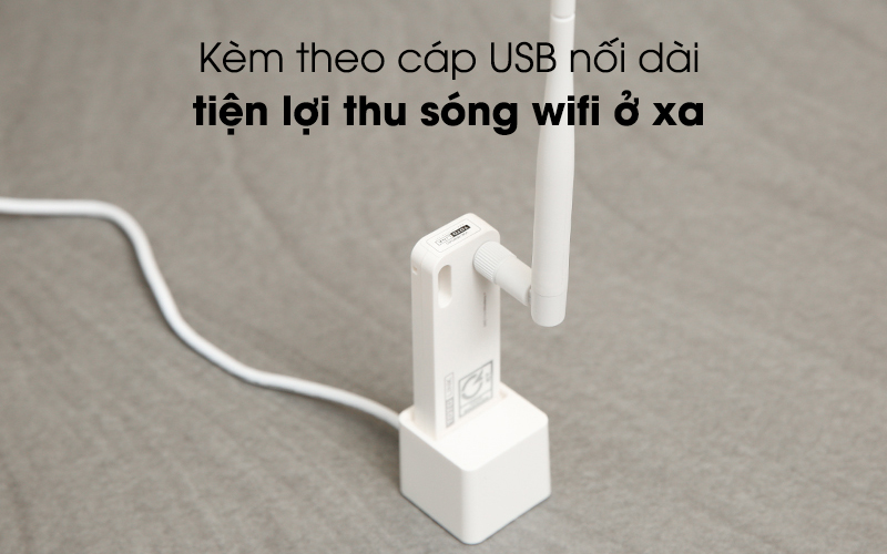 USB Wifi 150 Mbps Totolink N150UA trắng kèm cáp USB nối dài