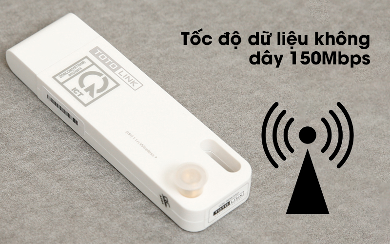 USB Wifi 150 Mbps Totolink N150UA trắng cho tốc độ dữ liệu khá cao