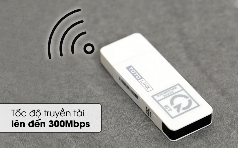 USB Wifi 300 Mbps Totolink N300UM trắng - Lướt web, xem phim mượt mà với thiết bị mạng có tốc độ Wifi tối đa 300Mbps trên băng tần 2.4GHz