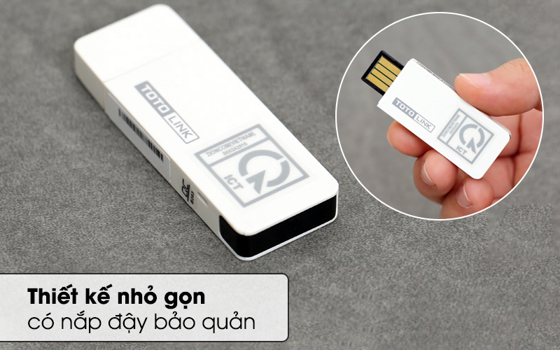 USB Wifi 300 Mbps Totolink N300UM trắng - Thiết kế gọn nhẹ, màu trắng có điểm viền đen tinh tế, sang trọng