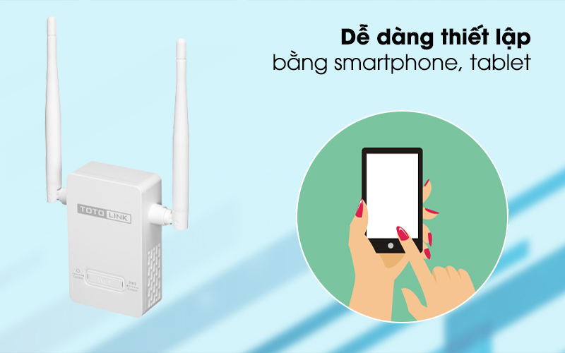 Bộ Mở Rộng Sóng Wifi AC220V Totolink EX201 Trắng dễ dàng thiết lập bằng điện thoại