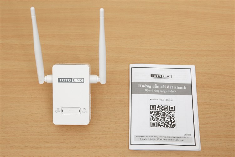 Repeater mở rộng sóng Wifi Chuẩn N Totolink EX201 Màu Trắng