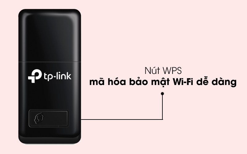 Có nút WPS tiện lợi - USB Wifi 300Mbps TP-Link TL-WN823N Đen