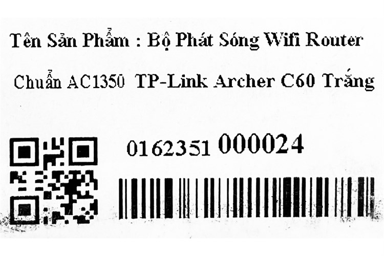 Router Wifi Chuẩn AC1350 TP-Link Archer C60 Màu Trắng