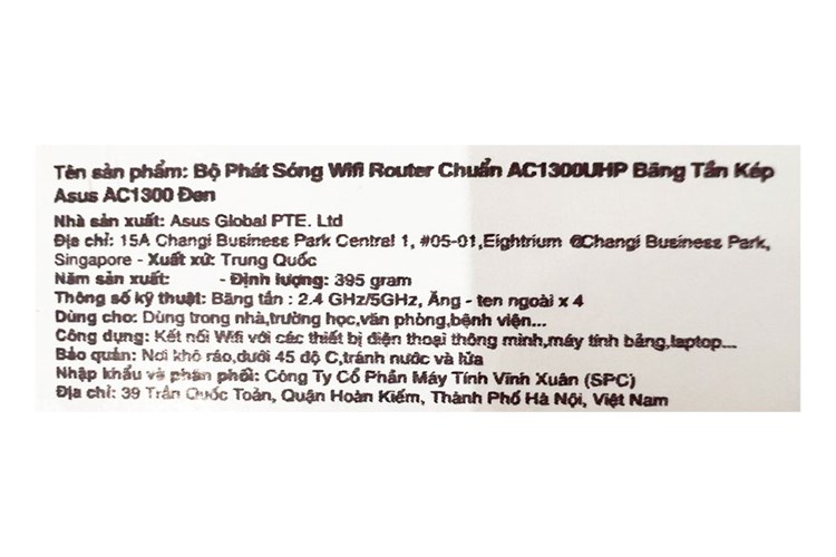 Router Wifi Chuẩn AC1300UHP Asus AC1300 Màu Đen