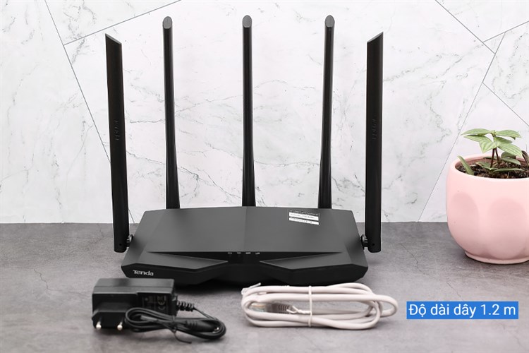 Router Wifi Chuẩn AC1200 Tenda AC7 Màu Đen