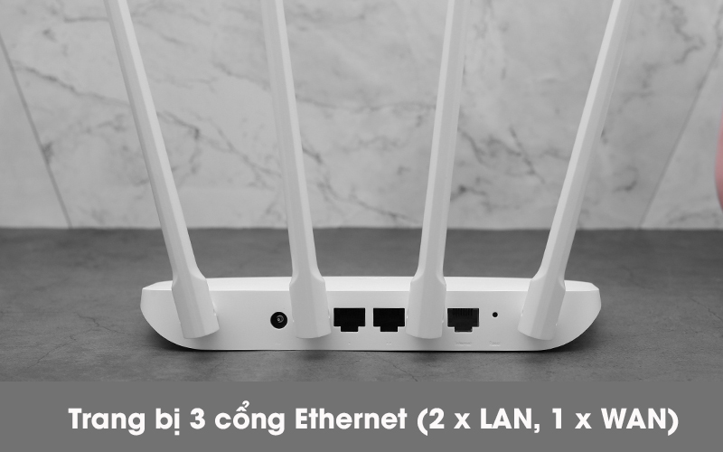Router Wifi Chuẩn N Xiaomi 4C Trắng - Cổng LAN