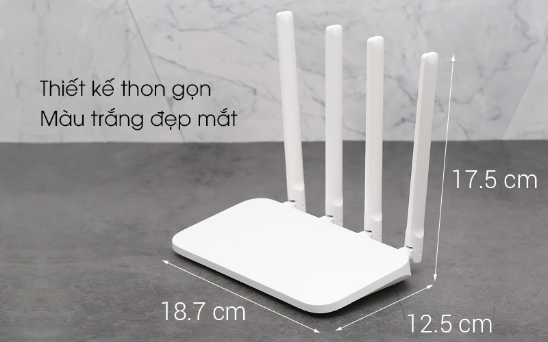 Router Wifi Chuẩn AC1200 Xiaomi 4A Trắng - Thiết kế