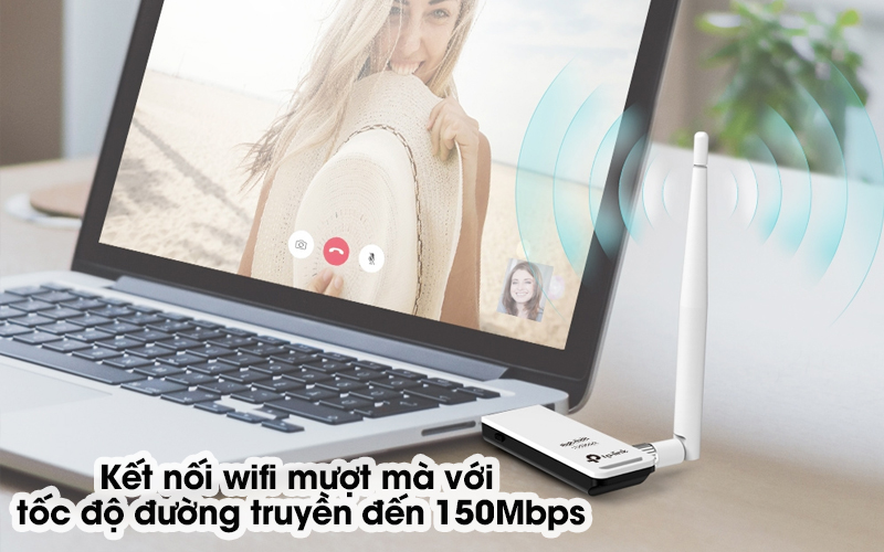 USB Wifi 150Mbps TP-Link TL-WN722N Trắng - Tốc độ đường truyền tới 150Mbps