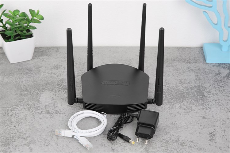 Router Wifi Chuẩn AC1200 Băng Tần Kép Totolink A800R Đen Màu Đen