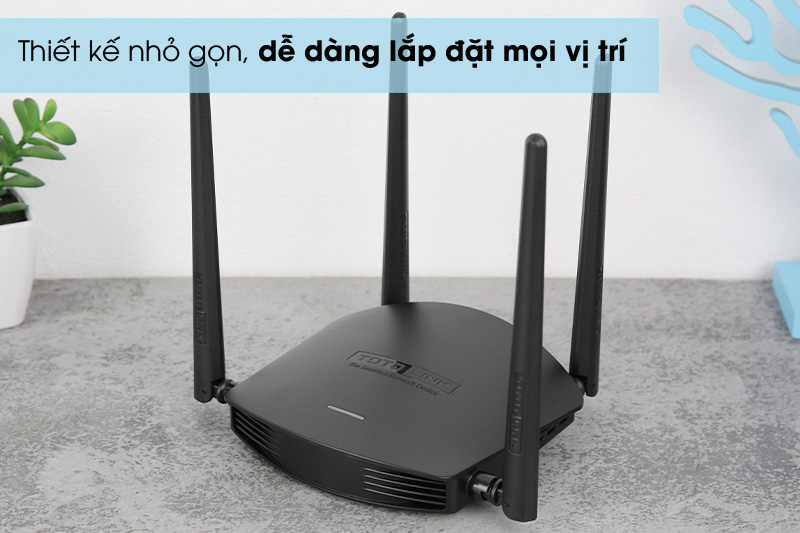 Nhỏ gọn - Router Wifi Chuẩn AC1200 Băng Tần Kép Totolink A800R Đen
