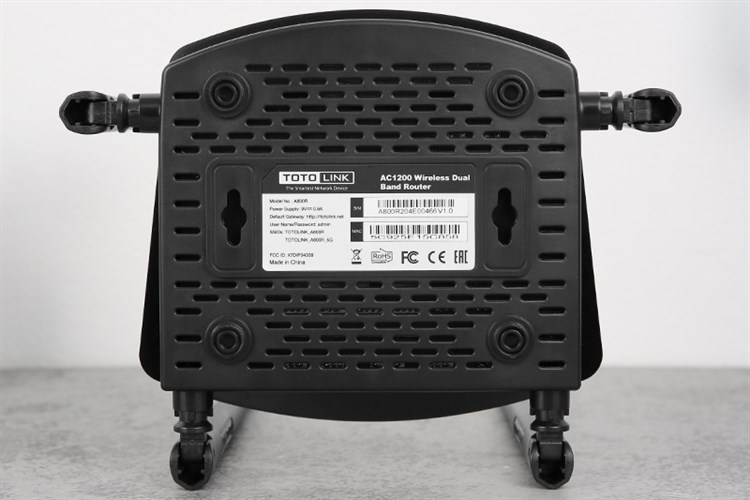 Router Wifi Chuẩn AC1200 Băng Tần Kép Totolink A800R Đen Màu Đen