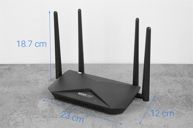 Router Wifi Chuẩn AC1200 Totolink A3002RU V2 Gigabit Màu Đen
