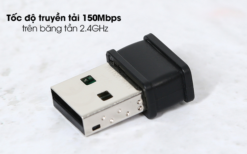 USB Wifi 150Mbps Tenda W311MI Đen - Tốc độ truyền tải đến 150Mbps ở băng tần 2.4GHz