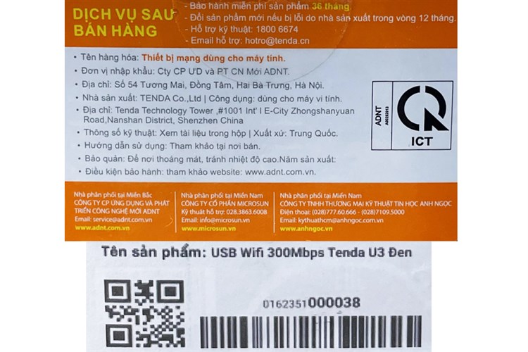 USB Wifi 300Mbps Tenda U3 Màu Đen