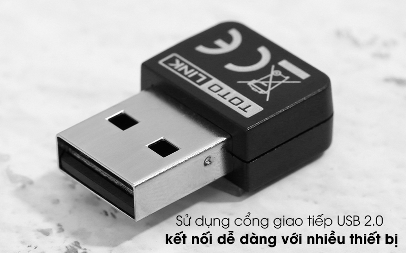 USB Wifi 150 Mbps Totolink N160USM Đen - Trang bị cổng giao tiếp chuẩn USB 2.0 cho khả năng kết nối dễ dàng