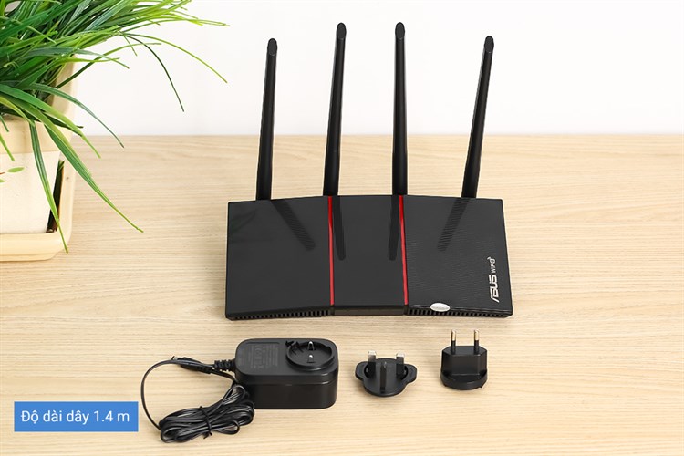Router Wifi Chuẩn Wifi 6 Băng Tần Kép Asus AX55 Màu Đen