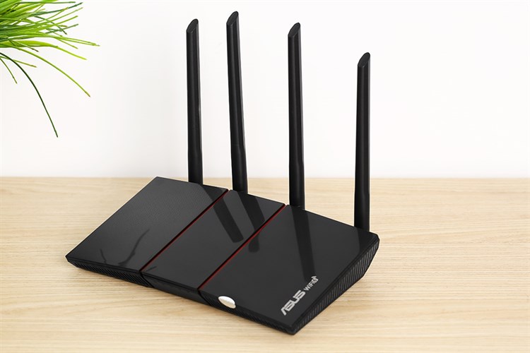 Router Wifi Chuẩn Wifi 6 Băng Tần Kép Asus AX55 Màu Đen