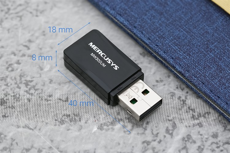 USB Wifi 300 Mbps Mercusys MW300UM Màu Đen