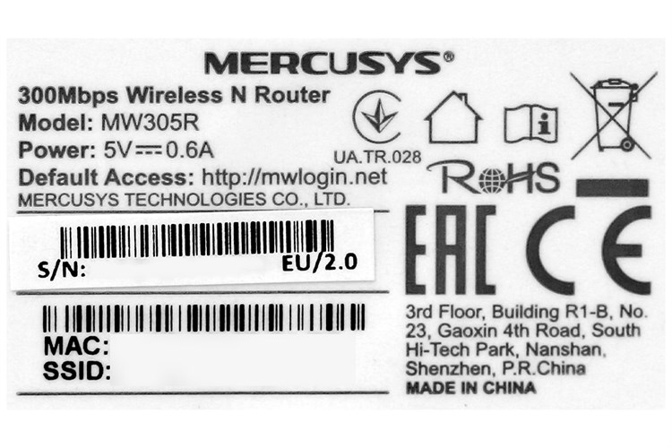 Router Wifi Chuẩn N Mercusys MW305R Màu Trắng