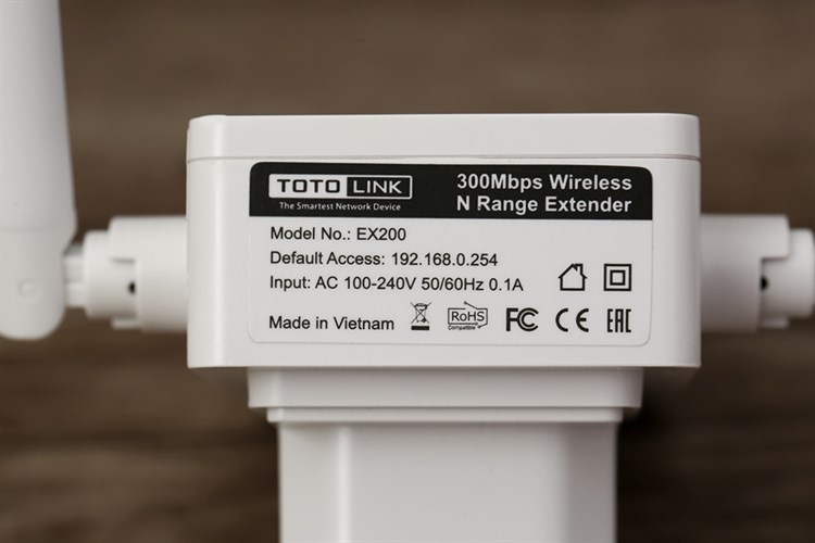 Repeater mở rộng sóng Wifi Chuẩn N Totolink EX200 V2 Màu Trắng