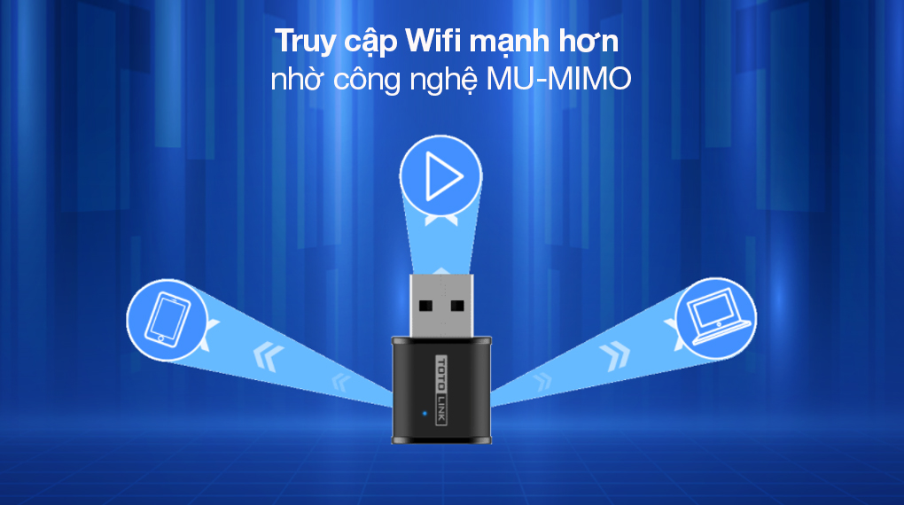 USB Wifi AC650 Mbps Totolink A650USM - Truy cập Wifi mạnh hơn nhờ công nghệ MU-MIMO