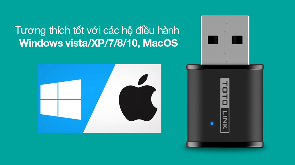 USB Wifi AC650 Mbps Totolink A650USM - Hỗ trợ cho tất cả các hệ điều hành Windows vista/XP/7/8/10, MacOS