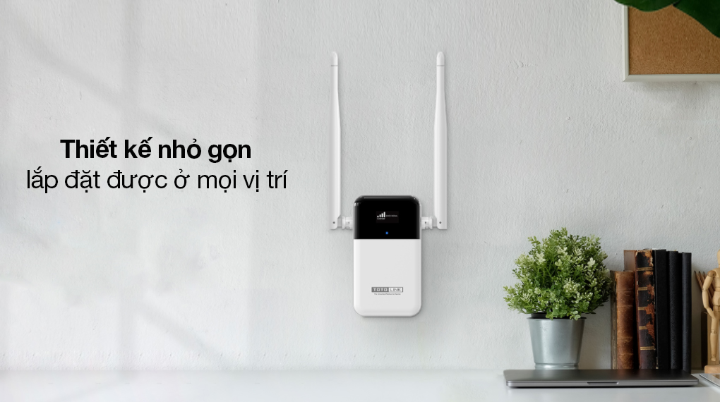 Bộ mở rộng sóng Wi-Fi băng tần kép AC1200 TOTOLINK EX1200L Trắng - Vẻ ngoài hiện đại, bề mặt phủ sắc trắng trang nhã
