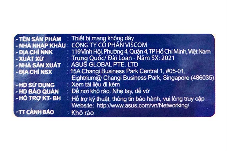 Router Wifi Chuẩn Wifi 6 AX3000 Asus TUF-AX3000 Gigabit Màu Đen