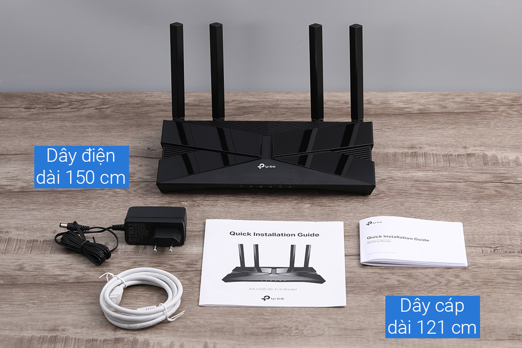 Router Wifi Chuẩn Wifi 6 AX1500 TP-Link Archer AX1500 Đen