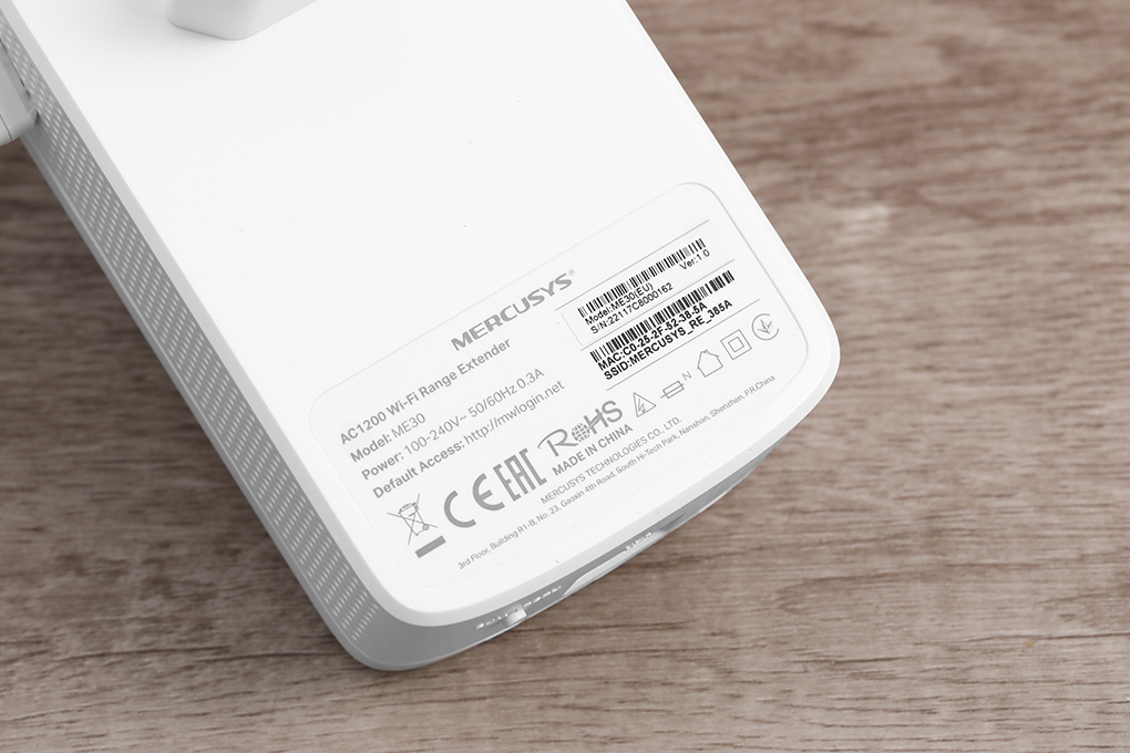 Repeater mở rộng sóng Wifi AC1200 Mercusys ME30 Màu Trắng