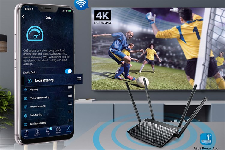 Router Wifi Chuẩn AC750 Asus AC750L Màu Đen